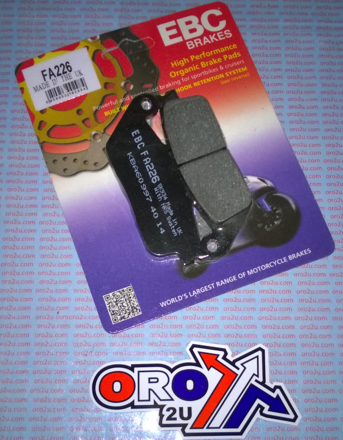 BRAKE PADS STD KEVLAR ORGANIC, EBC FA226 BLACK
