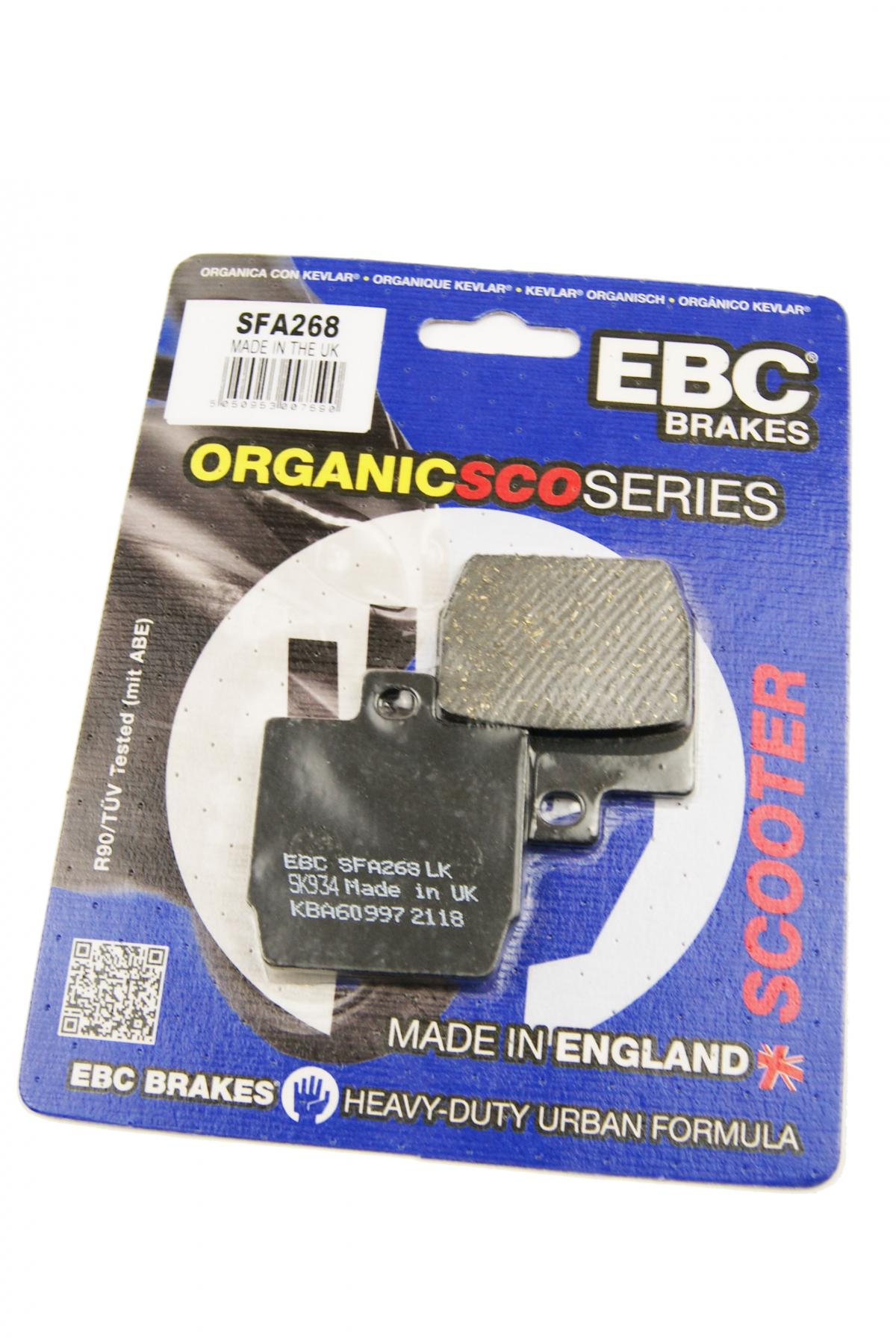 BRAKE PADS STD SCOOTER ORGANIC, SFA268 EBC SCOOTER