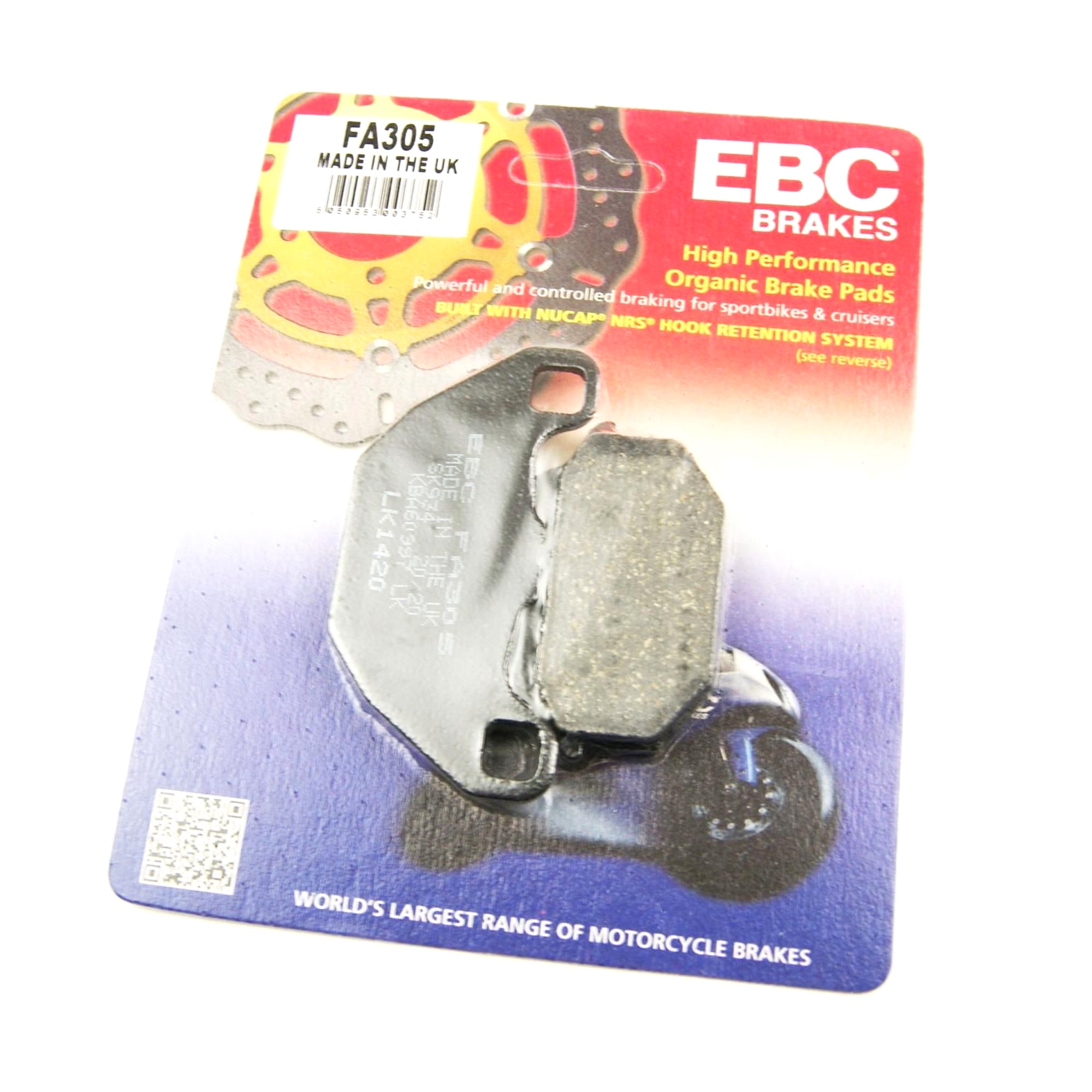 BRAKE PADS STD KEVLAR ORGANIC, EBC FA305 BLACK