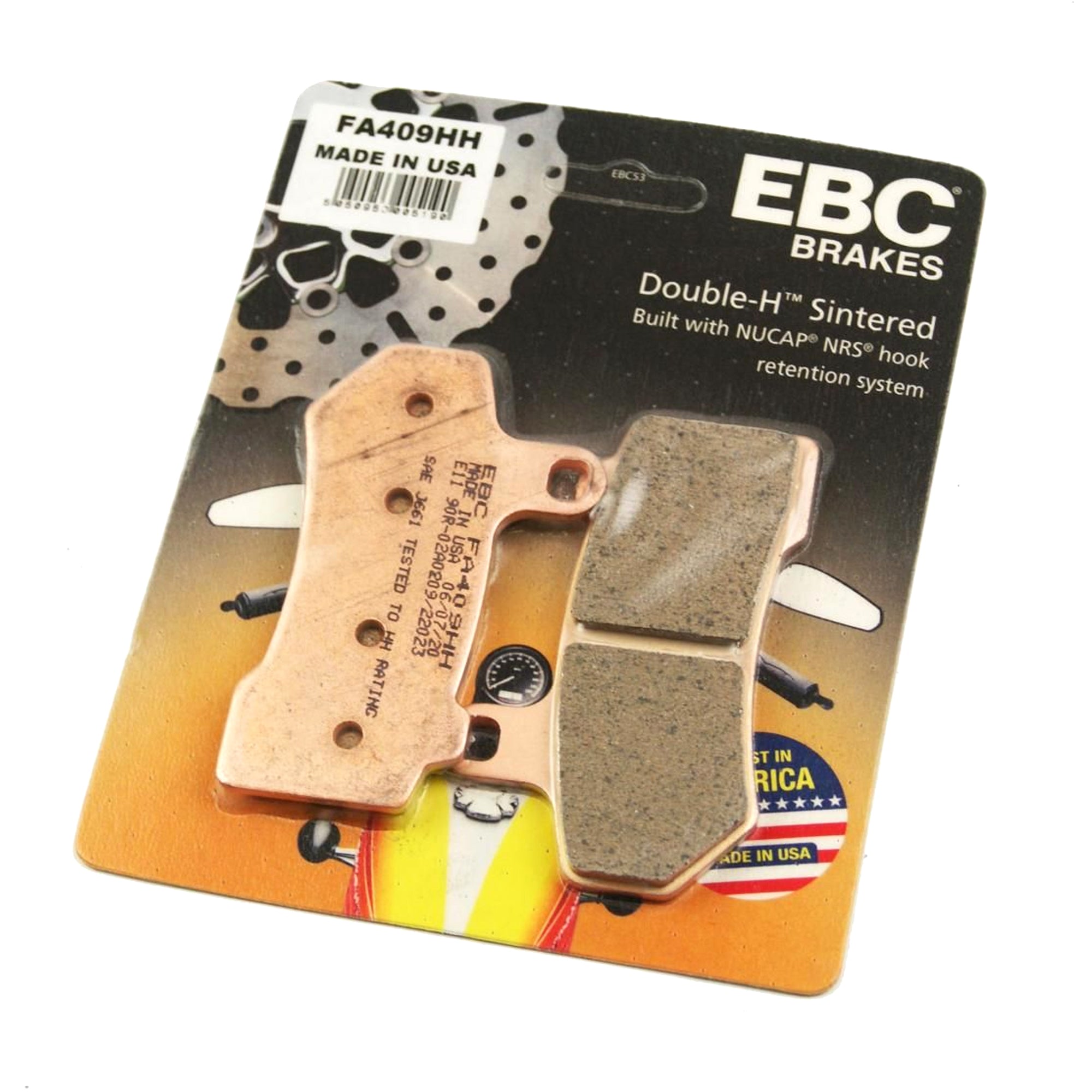 BRAKE PADS SINTERED METAL, EBC FA409HH HARLEY DAVIDSON