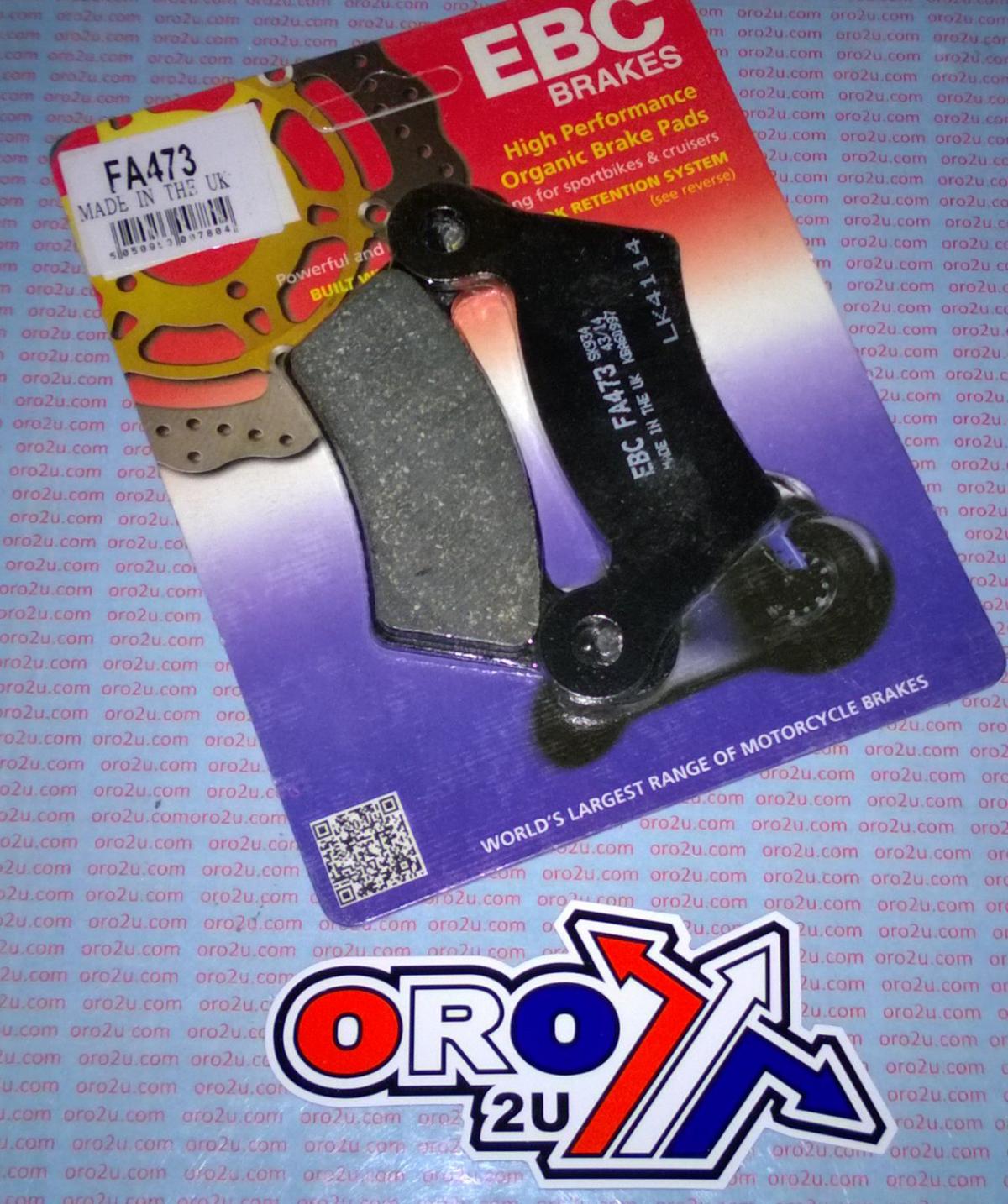 BRAKE PADS STD KEVLAR ORGANIC, EBC FA473 SEMI METAL, 39-473