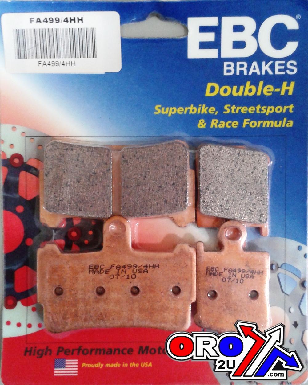 BRAKE PADS SINTERED METAL, EBC FA499/4HH GOLD SET/4, 39-499