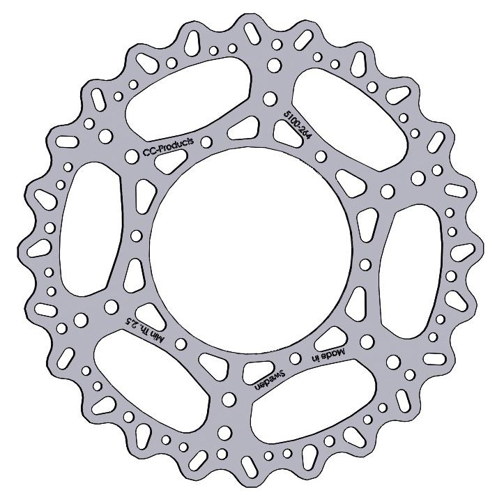 DISC BRAKE FRONT YZF250/450 16, CC PRODUCTS FRONT 270mm, 5100-264