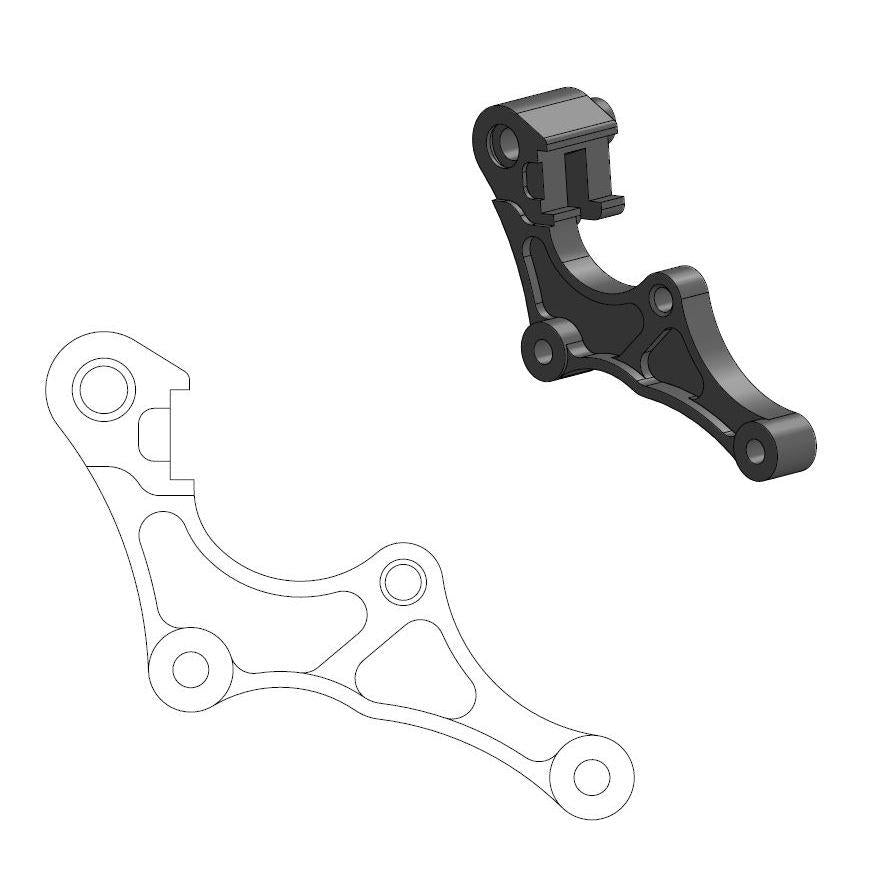 BRACKET CALIPER BRACKET GASGAS HUSQ, GASGAS HUSQVARNA, MOTO-MASTER 211125 ADAPTER
