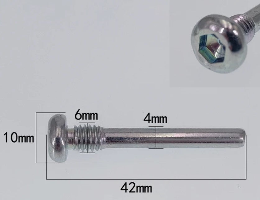 BRAKE PAD CAPLIER PIN 4mm X SHAFT 42mm OVERAL LENGTH X 10mm HEAD