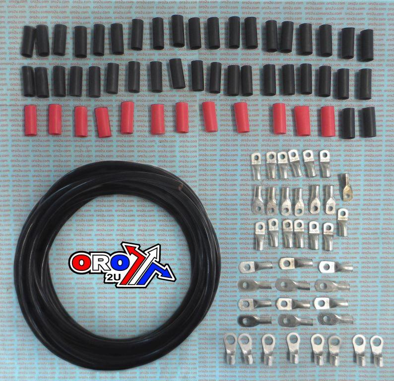 25' KIT BATTERY CABLE RING TERMINALS BLACK, ALLBALLS 79-3303