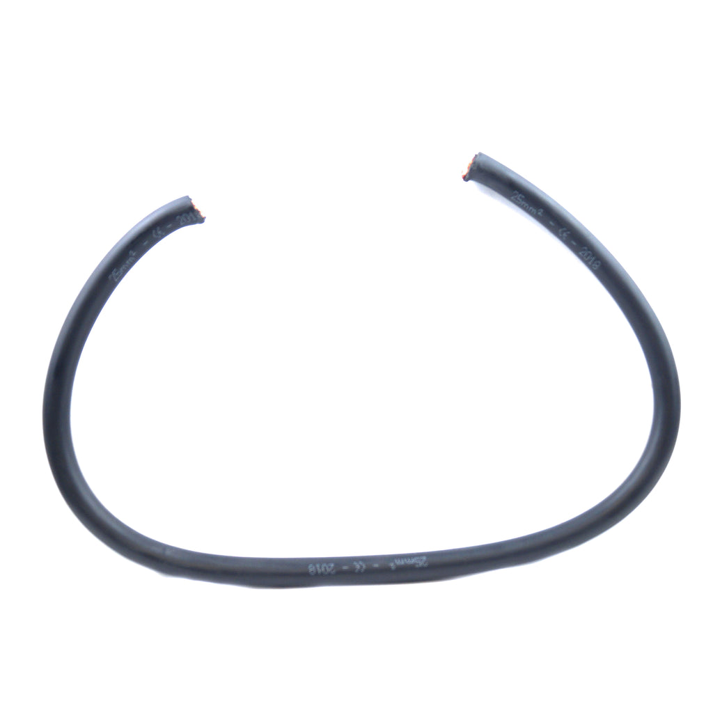 10mm BLACK CABLE 500mm EACH, 25mm2 / 170AMPS