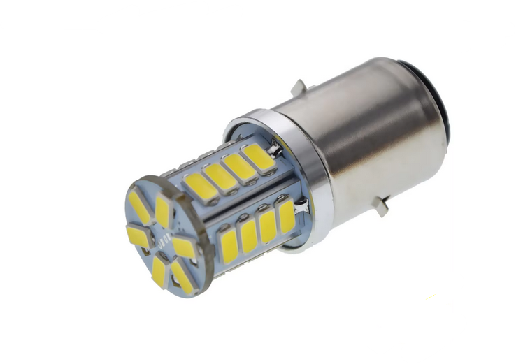 LED 6V 12V HEADLIGHT BULB 6500K HI LO BEAM BA20D