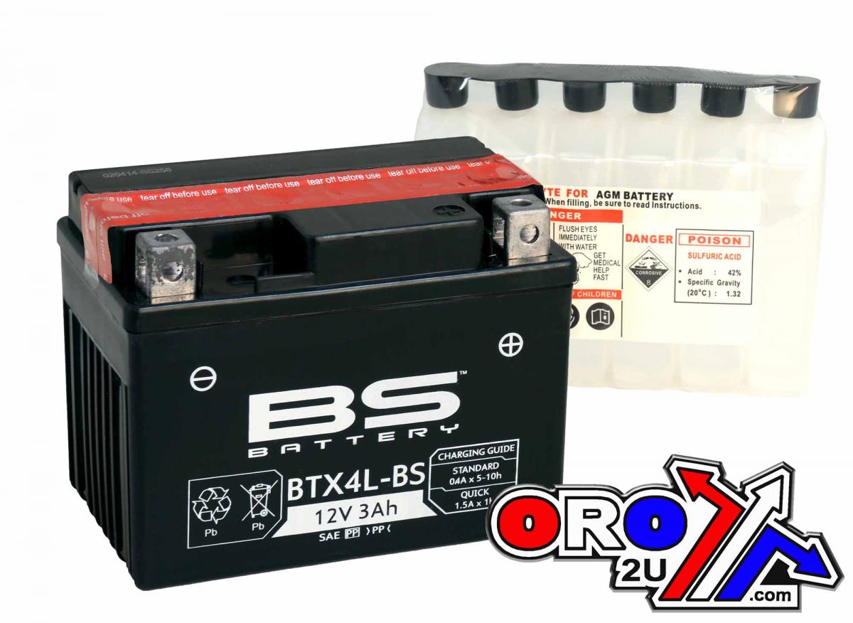 BATTERY BTX4L+/BTZ5S 12V SLA RANGE,300669, BS-BTX4L-BS, LT4-3