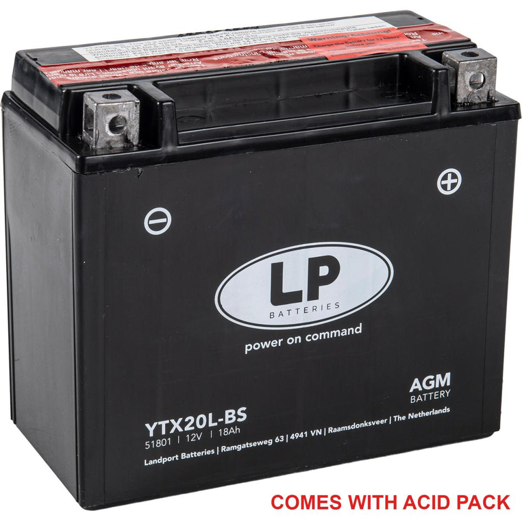 BATTERY LTX20L-BS 12V M.FREE, LANDPORT 51801 AGM, Maintenance Free MB YTX20L-BS, MA LTX20L-BS