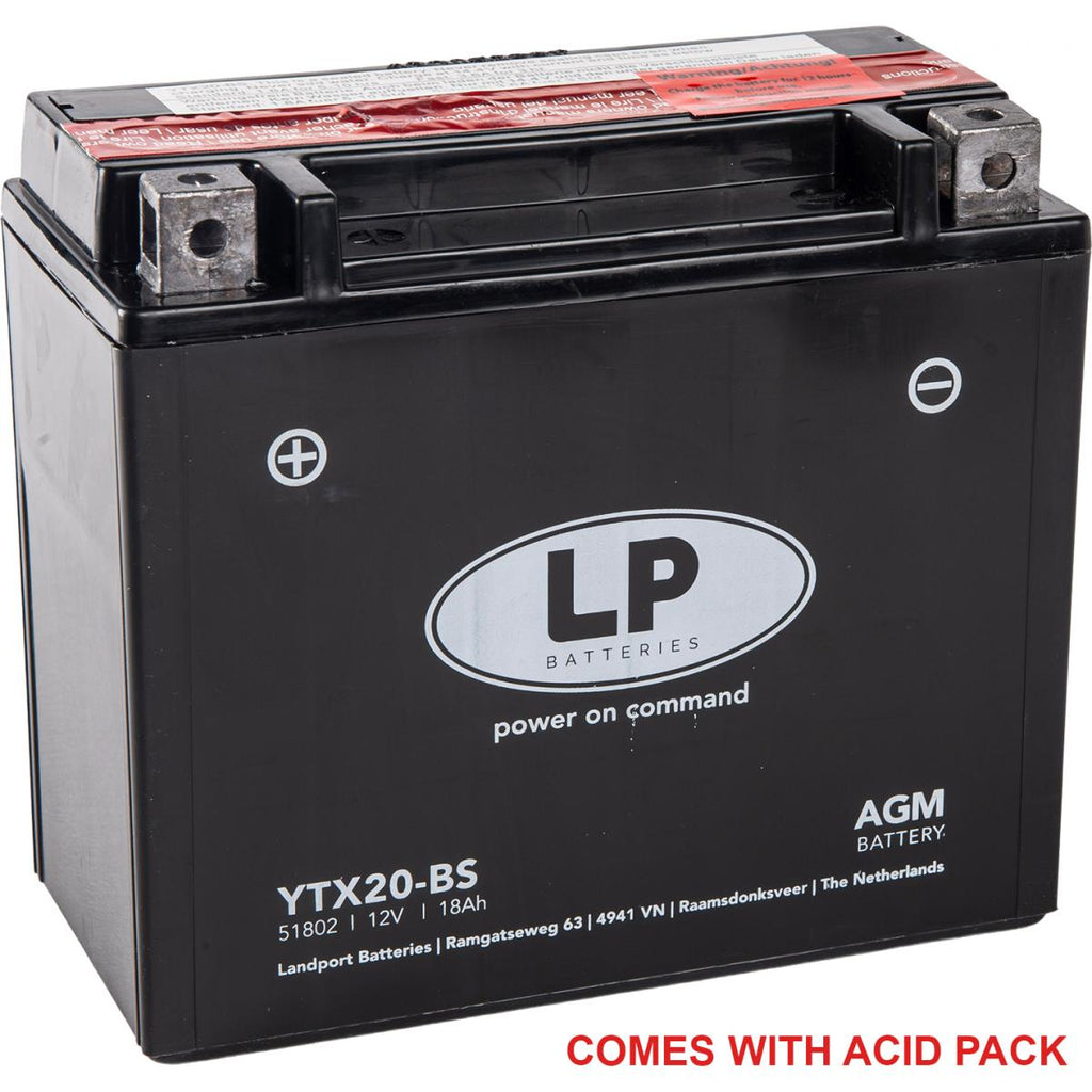 BATTERY LTX20-BS 12V 18Ah. MF, LANDPORT Maintenance Free, 81802 MB YTX20-BS AGM