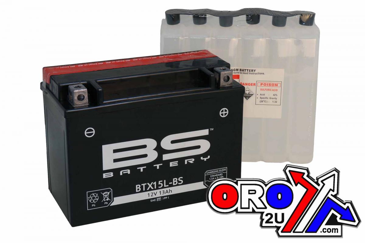 BATTERY YTX15L-BS 12V 13AH, BS Maintenance Free BTX15L-BS, 300608, BS-BTX15L-BS