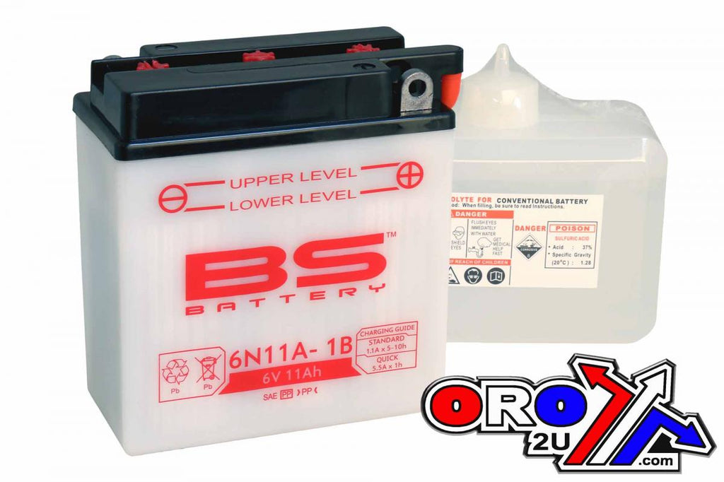 BATTERY 6N11A-1B 6V 11AH, BS WITH ACID PACK, 310501, BS-6N11A-1B