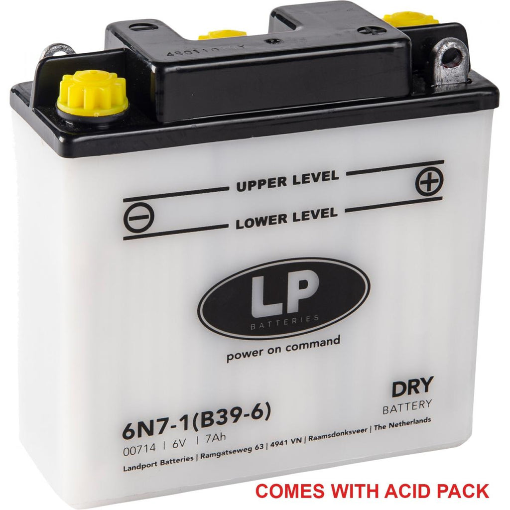 BATTERY 6N7-1, B39-6 6V 7Ah., LANDPORT 00714 DRY, ROAD, MC MA 6N7-1 (B39-6)