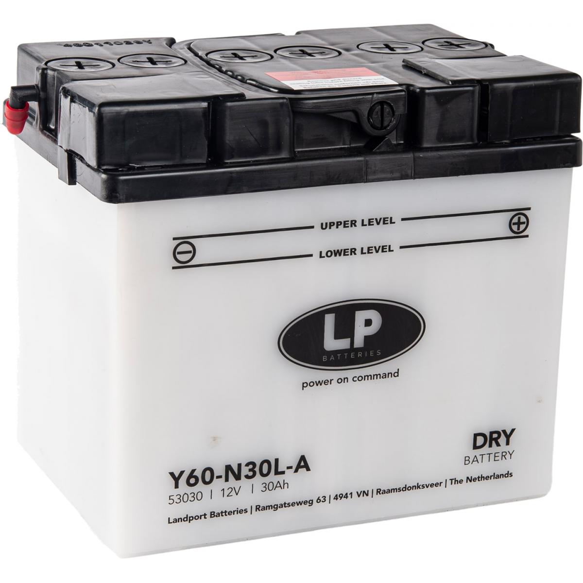 BATTERY Y60-N30L-A 12v 30A DRY, LANDPORT 53030, ROAD, MC Y60N30L-A