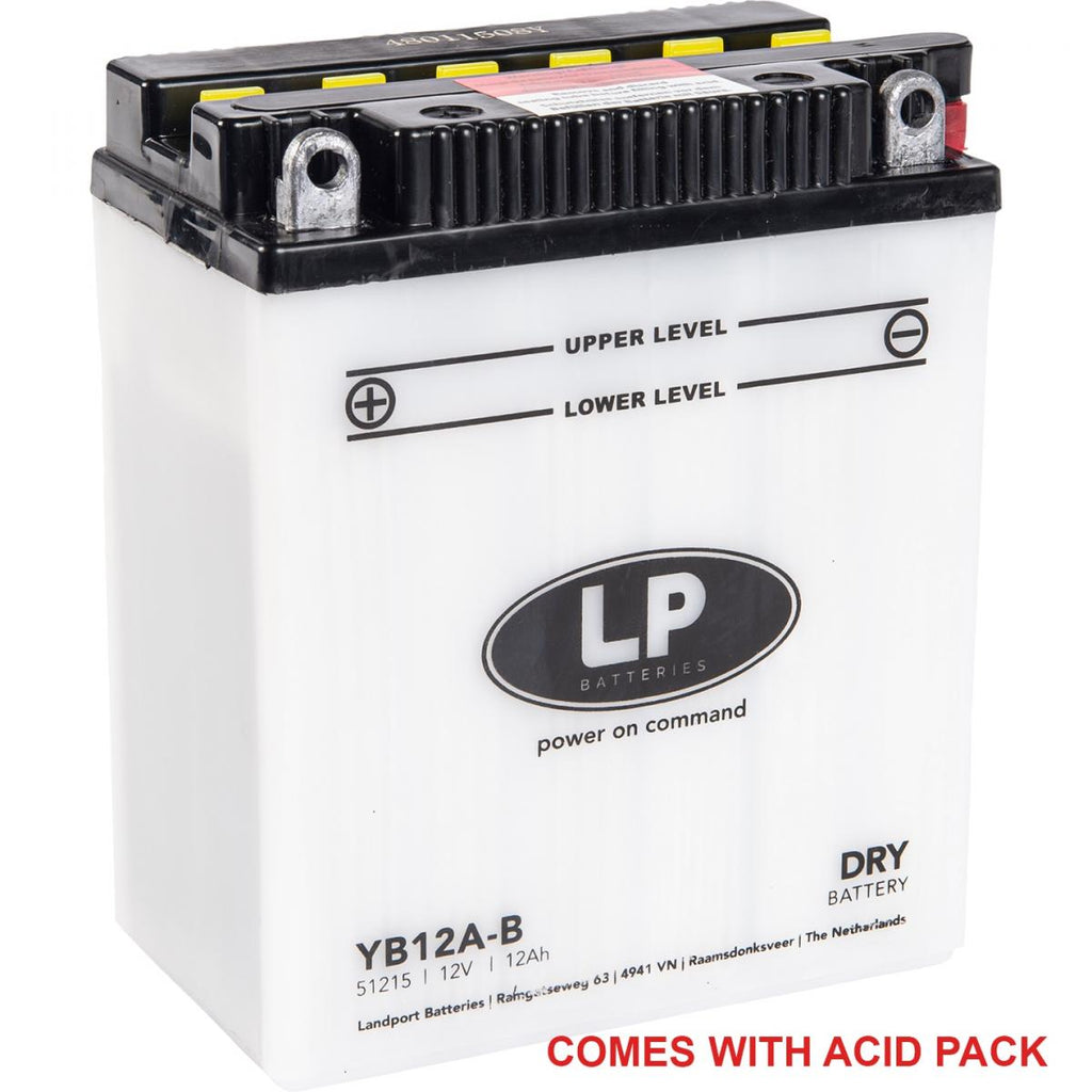 BATTERY LB12A-B 12V 12Ah., LANDPORT WITH ACID PACK, ROAD, MC MA YB12A-B