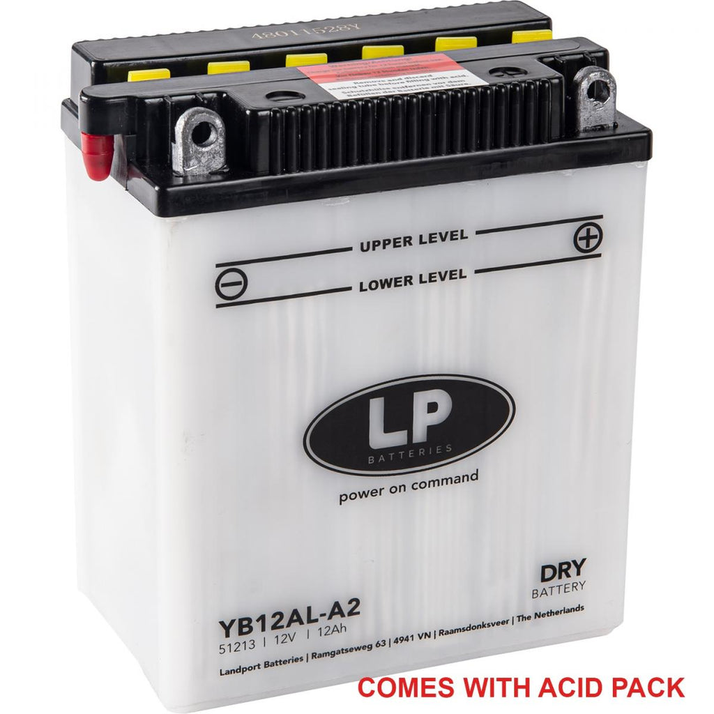 BATTERY LB12AL-A2 12V 12Ah., LANDPORT WITH ACID PACK, ROAD, MC MA YB12AL-A2