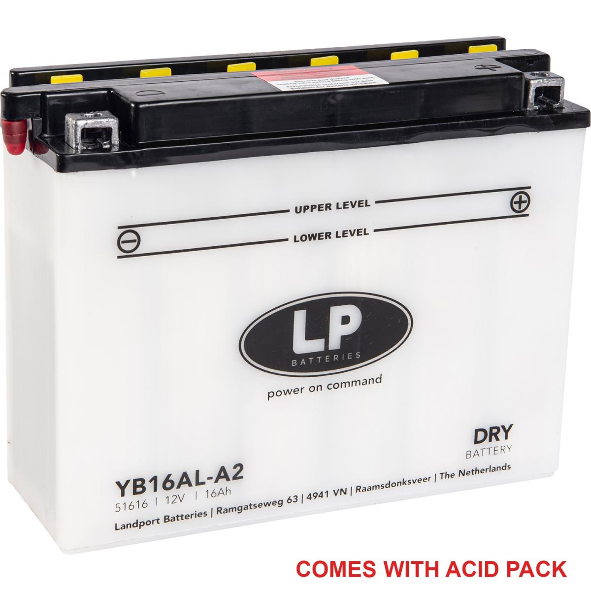 BATTERY LB16AL-A2 12V 16Ah, LANDPORT WITH ACID PACK, ROAD, MC MA YB16AL-A2