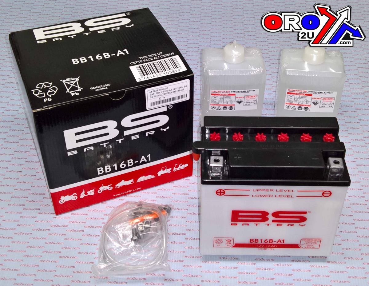 BATTERY YB16B-A1 12V 16Ah. BS, BS WITH ACID PACK BB16B-A1, 310581, BS-BB16B-A1