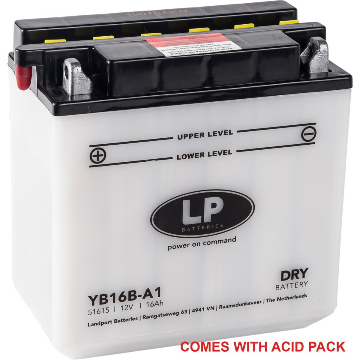 BATTERY LB16B-A1 12V 16Ah, LANDPORT WITH ACID PACK, ROAD, MC MA YB16B-A1 51617