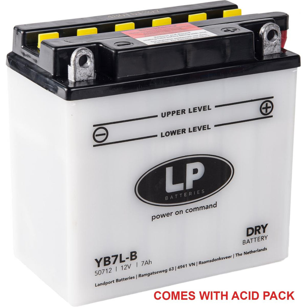 BATTERY LB7L-B 12V 8Ah., LANDPORT WITH ACID PACK, ROAD, MA YB7L-B