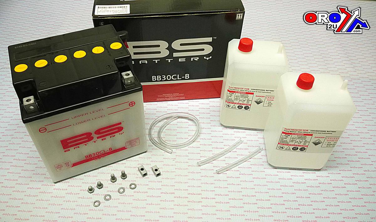 BATTERY YB30CL-B 12V 30Ah BS, BS WITH ACID PACK BB30CL-B, 310553,	BS-BB30CL-B