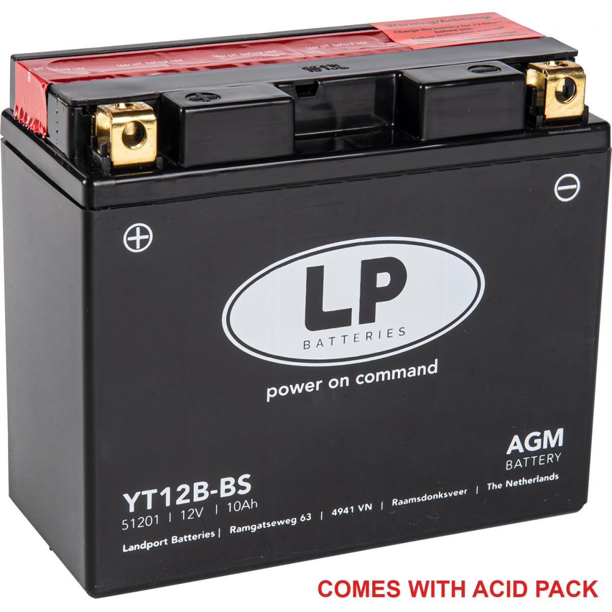 BATTERY LT12B-BS 12V 11Ah MF, LANDPORT 51201 MAINTENAN FREE, YT12B-BS, AGM, MA LT12B-BS