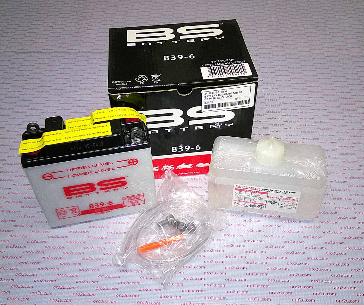 BATTERY B39-6A 6V 7Ah BS, BS WITH ACID PACK, 310521, BS-B39-6A