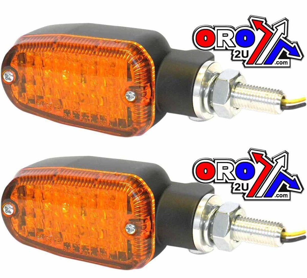 INDICATORS ALUMINUM BLACK SET/2, AMBER LENS, LED UNIVERSAL E MARKED, 2 WIRE, 26-7700BK