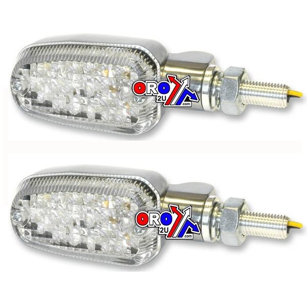 INDICATORS ALUMINUM POLISHED SET/2, CLEAR LENS, LED UNIVERSAL E MARKED, 2 WIRE, 26-7704