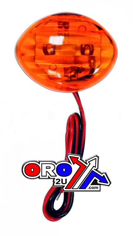 SINGLE INDICATOR LED E8 OVAL EACH, ROAD, SIFAM, SINGLE, Mini blinker LED C.E Oval Orange 35 x 30 mm - sold individually