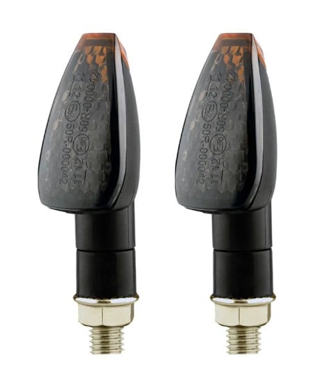 INDICATORS LED SMOKE LENS AMBER LIGHT (Pack of 2) M10 BOLT