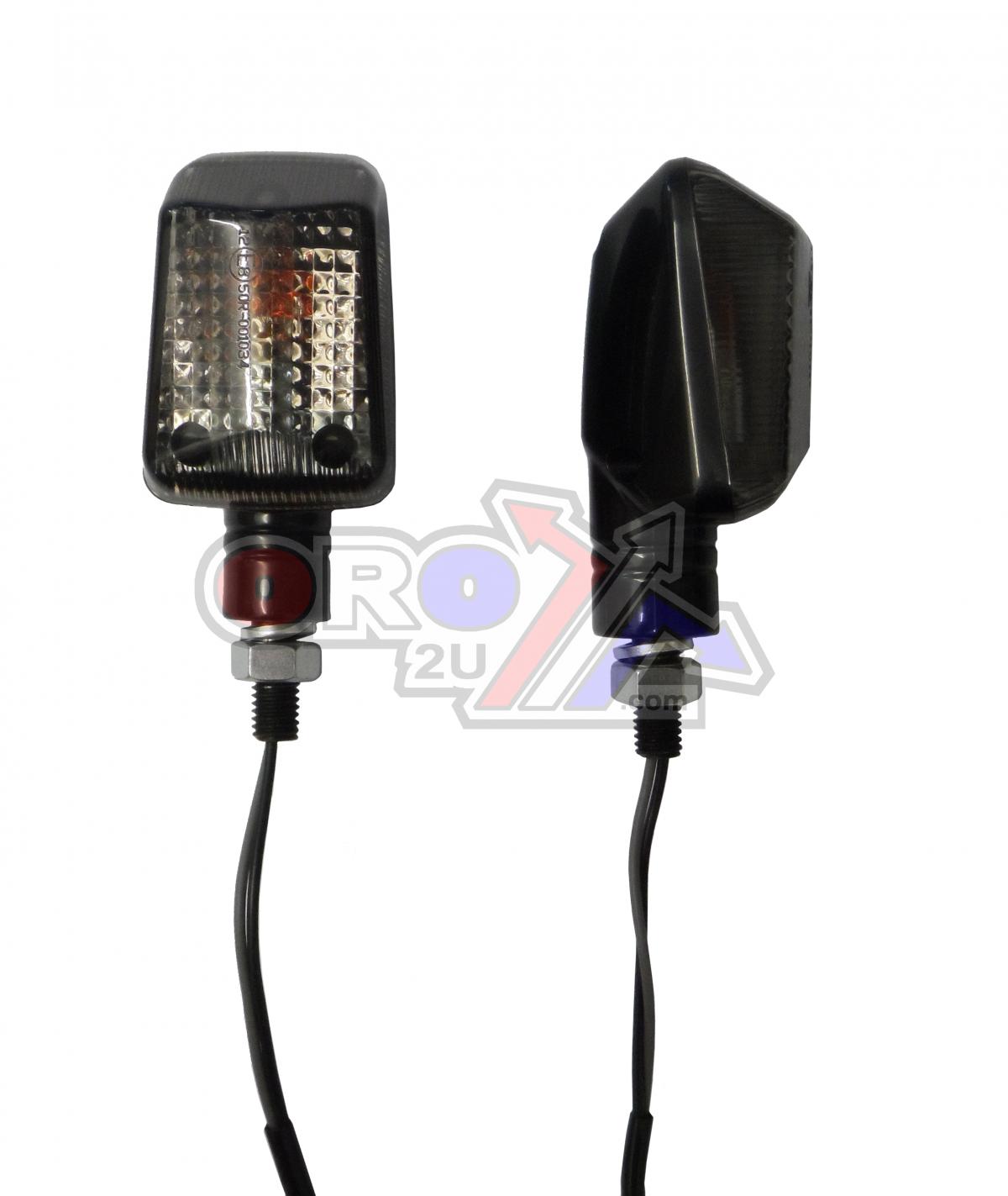 INDICATORS SMOKE LENS PAIR, RECTANGULAR BLACK LOOK CASE, 121405304