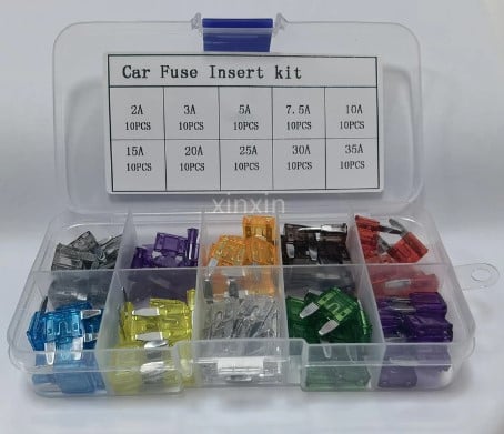 100PCS FUSES BLADE MINI SET 2A 3A 5A 7.5A 10A 15A 20A 25A 30A 35A