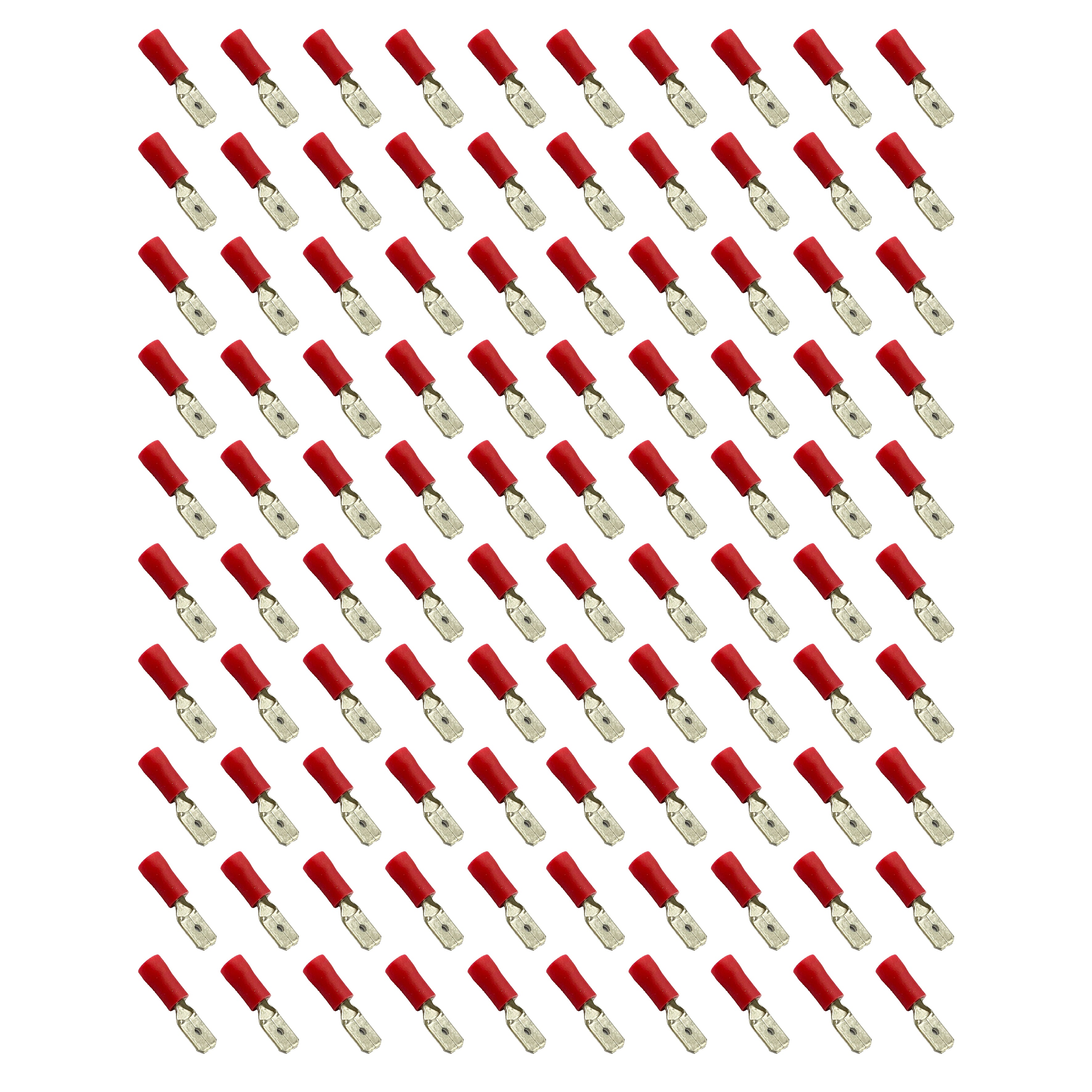 TERMINAL RED SPADE MALE PK100, PACK OF 100 / T6.3mm