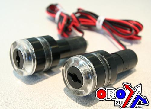 BAR END LED LIGHT BLACK K&S 15~1010