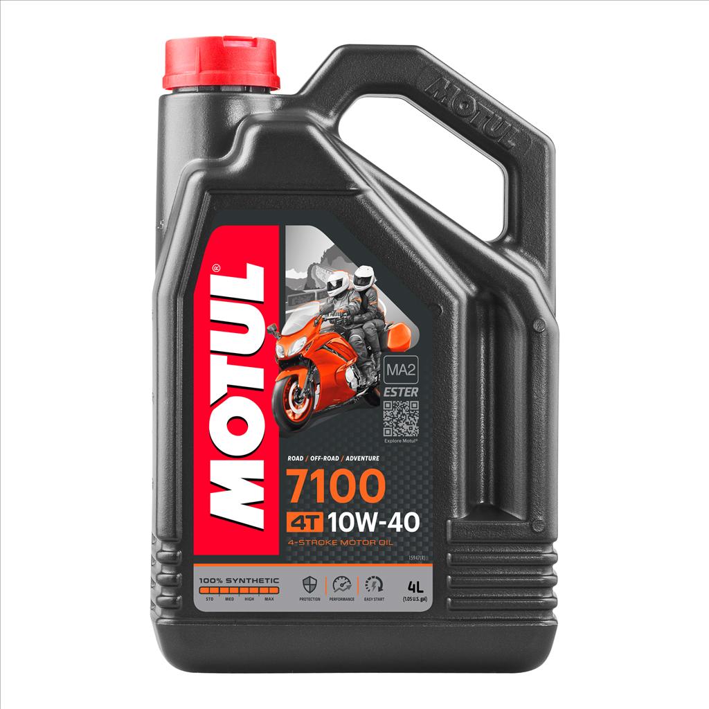 7100 10W40 4T 4 Litre, MOTUL 450017, BOX=4, Motorcycle, 100% SYNTHETIC