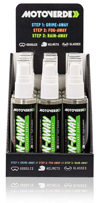 75ml x 12 Motoverde Rain-Away Water Repellent Spray Counter Display Pack
