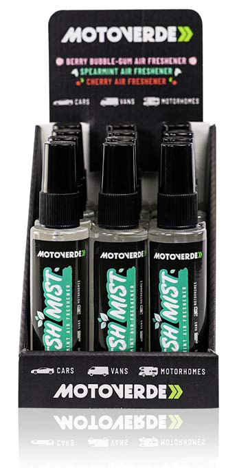 75ml x 12 Motoverde Spearmint Fresh Mist Super Concentrated Air Freshener Counter Display Pack