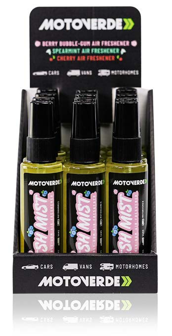 75ml x 12 Motoverde Bubblegum Berry Fresh Mist Super Concentrated Air Freshener Counter Display Pack