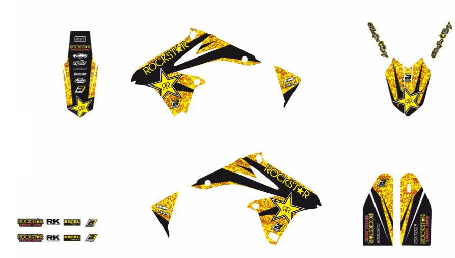 10-18 ROCKSTAR KIT RM-Z 250, BLACKBIRD GRAPHIC STICKER KIT 2319L