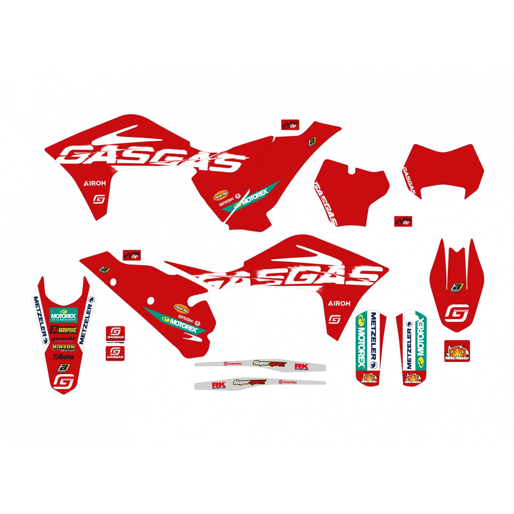 21-23 MC/EC GAS GAS FACTORY DECALS, BLACKBIRD 2908R3
