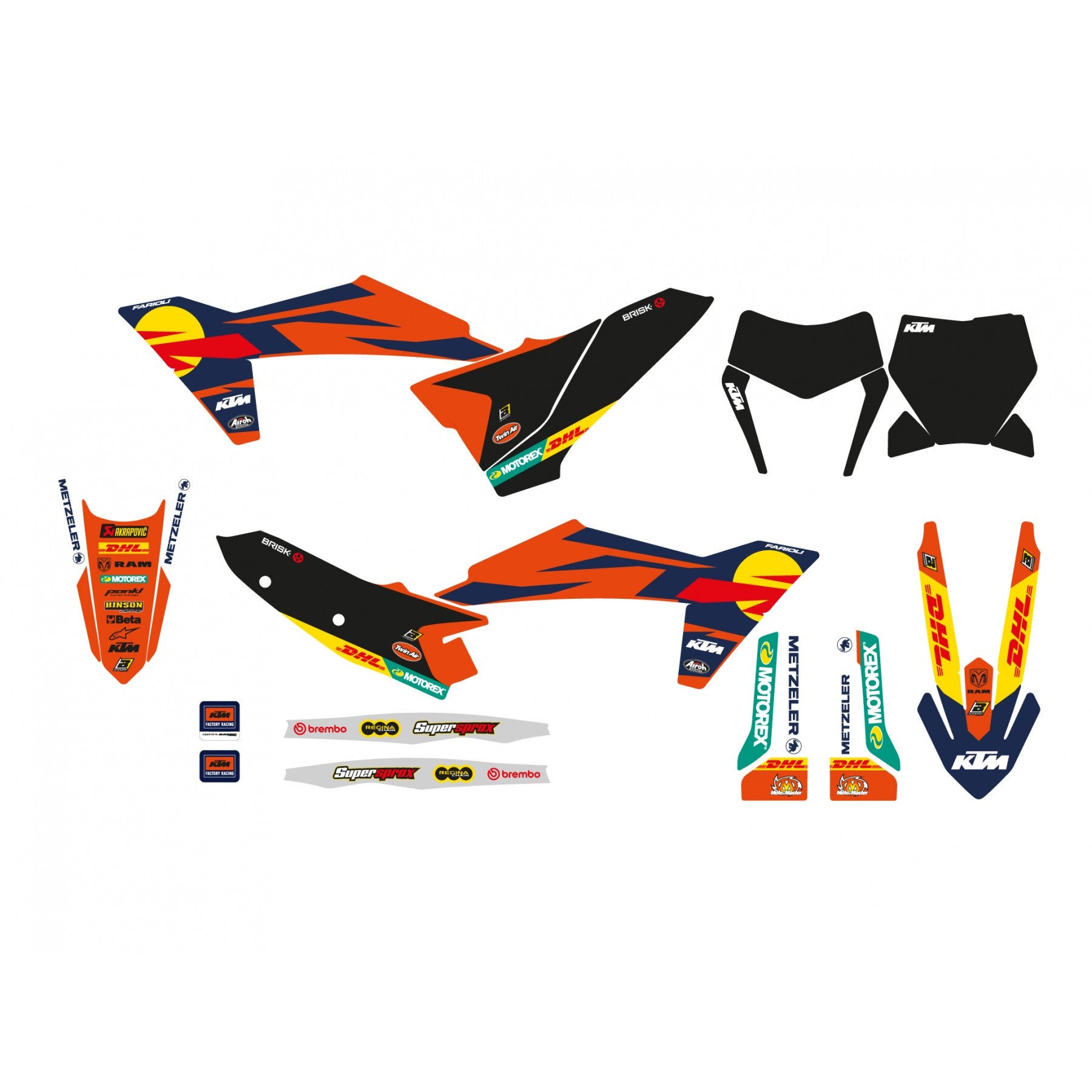 2025 KTM SX/SXF FACTORY BLACKBIRD DECAL KIT, 2552R22