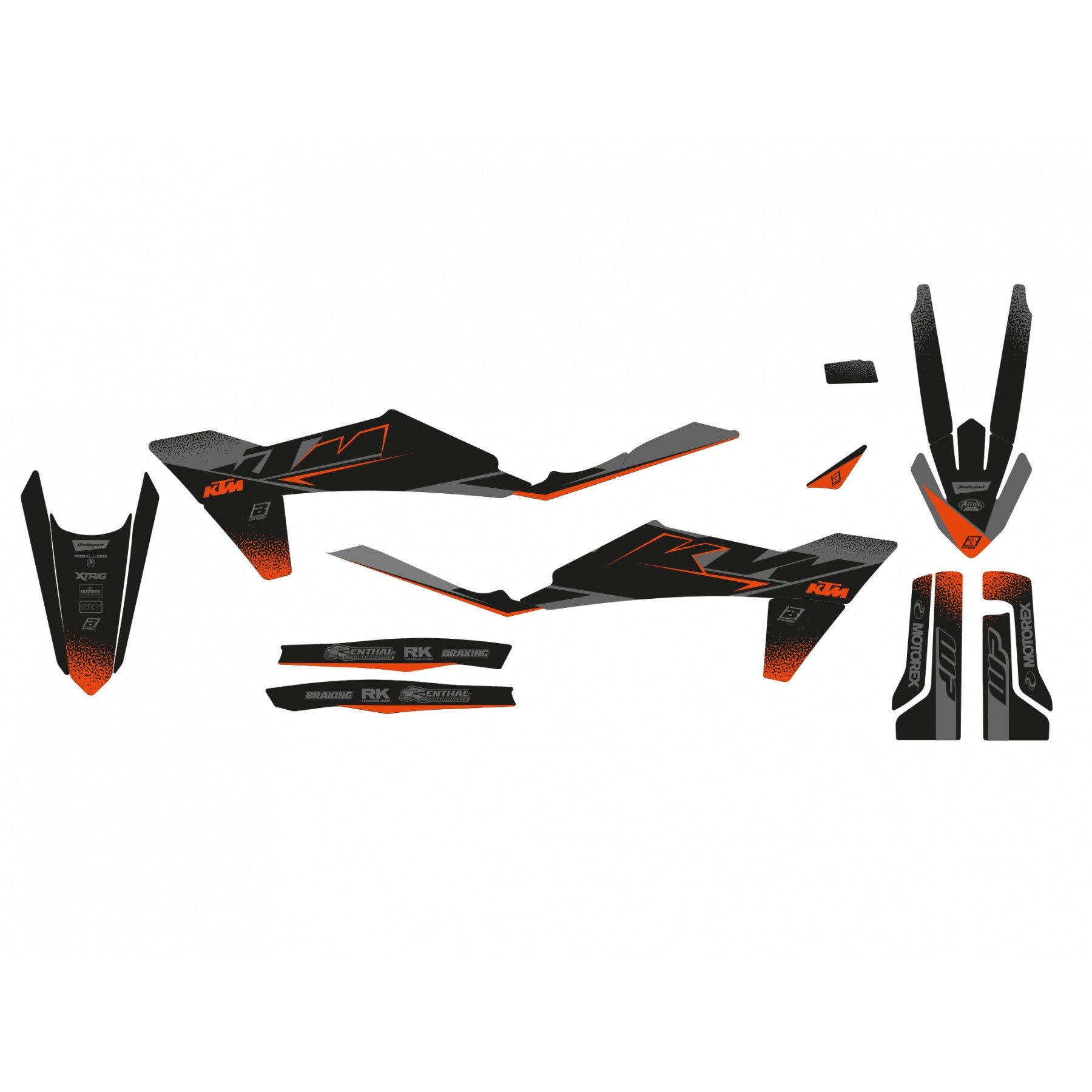 23-24 SX/SXF 24-25 EXC, KTM MATT BLACK BLACKBIRD DECAL KIT, 2548Y