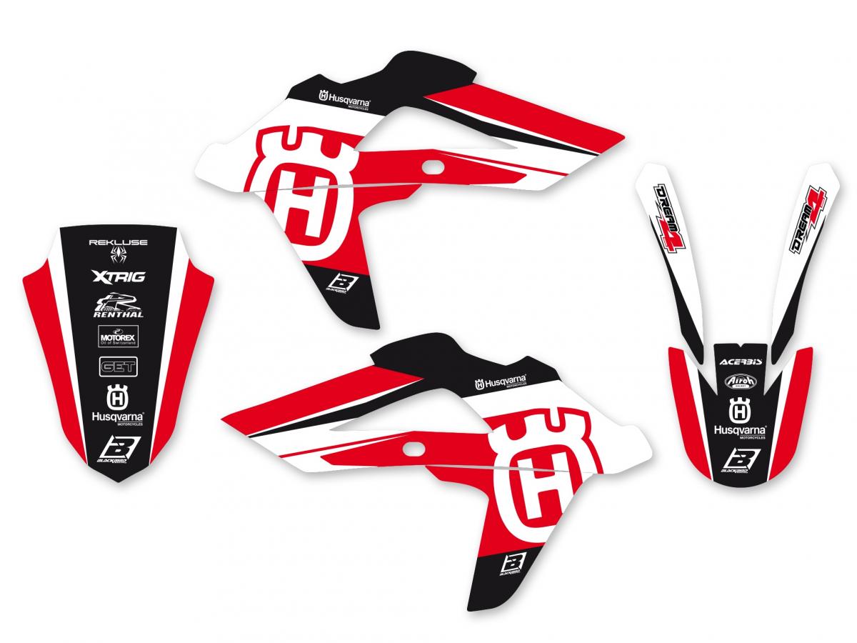 08-13 HUSKY DREAM 4 RED, BLACKBIRD DECAL KIT 2608N, HUSQVARNA TE TC, CR WR