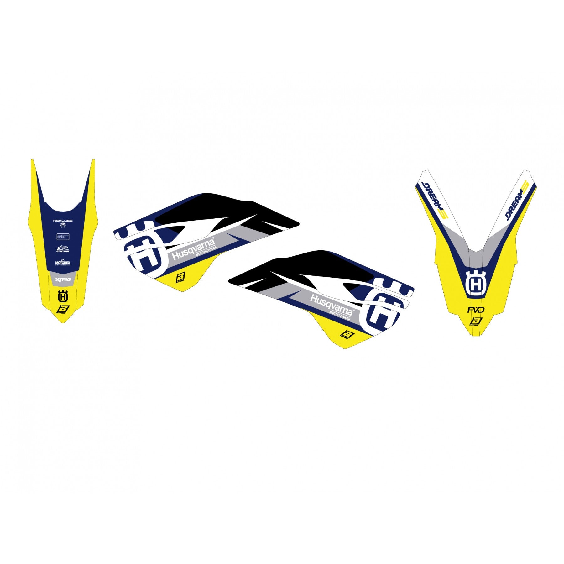 HUSQVARNA FC/TC 14-15 TE/FE 14-16 FACTORY, BLACKBIRD DECAL KIT, 2611AB