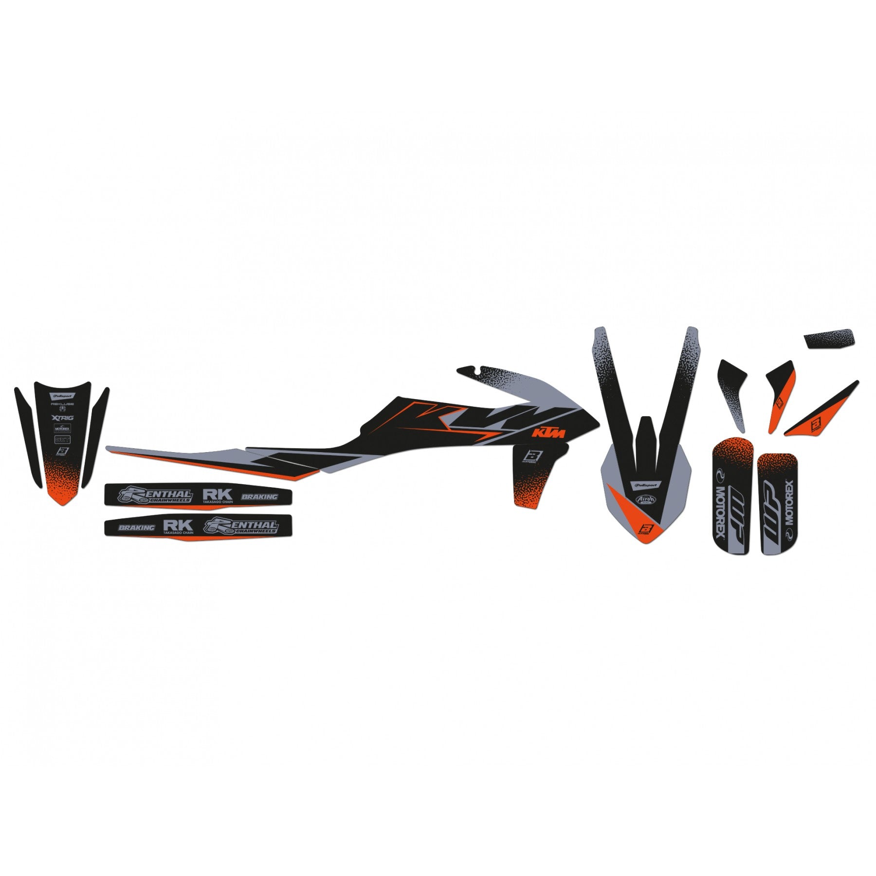 19-22 SX/SXF 20-23 EXC, KTM MATT BLACK DECALS, BLACKBIRD 2547Y