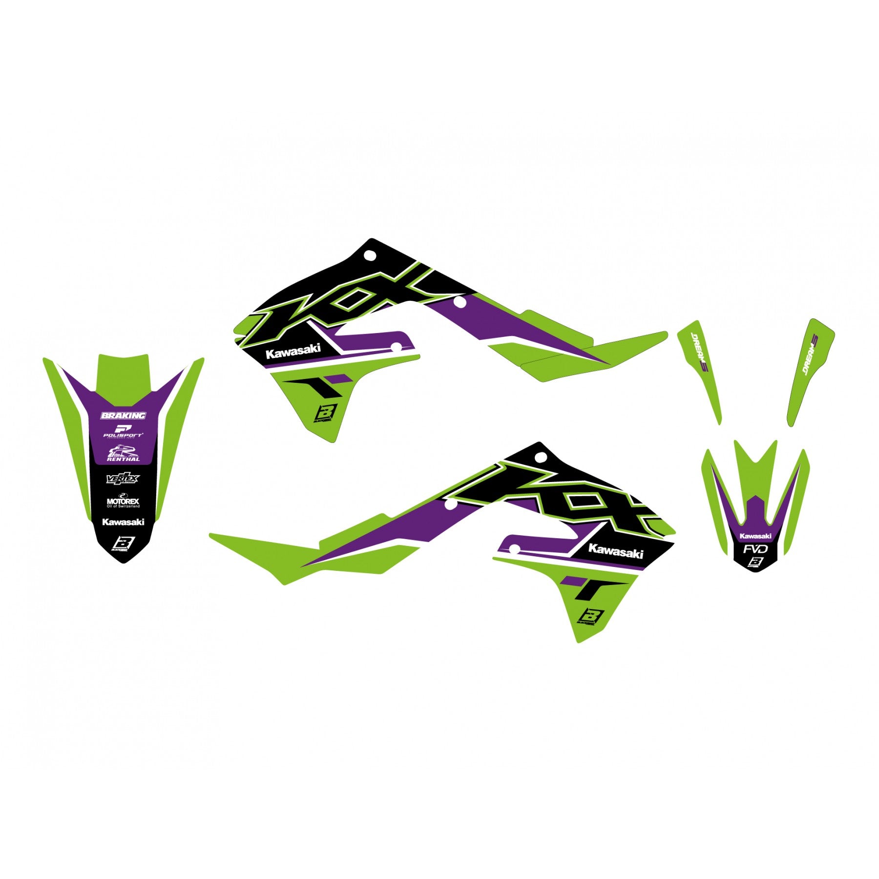 KXF 250/450 DREAM 5, BLACKBIRD DECAL KIT, 2425AB