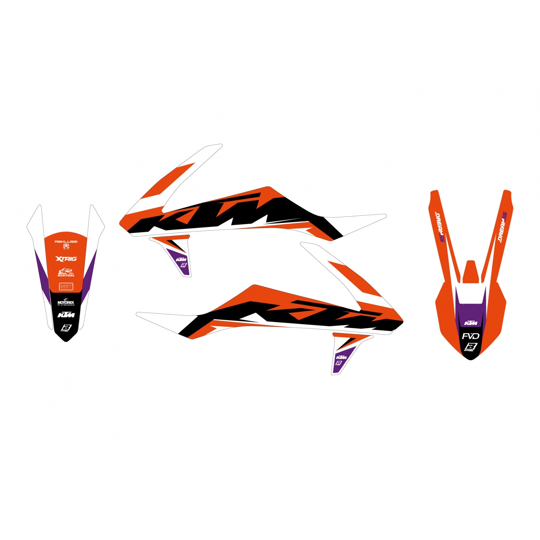 16-18 SX SXF KTM DREAM 5, BLACKBIRD DECAL KIT 2541AB, Not 250 2-stroke 2016