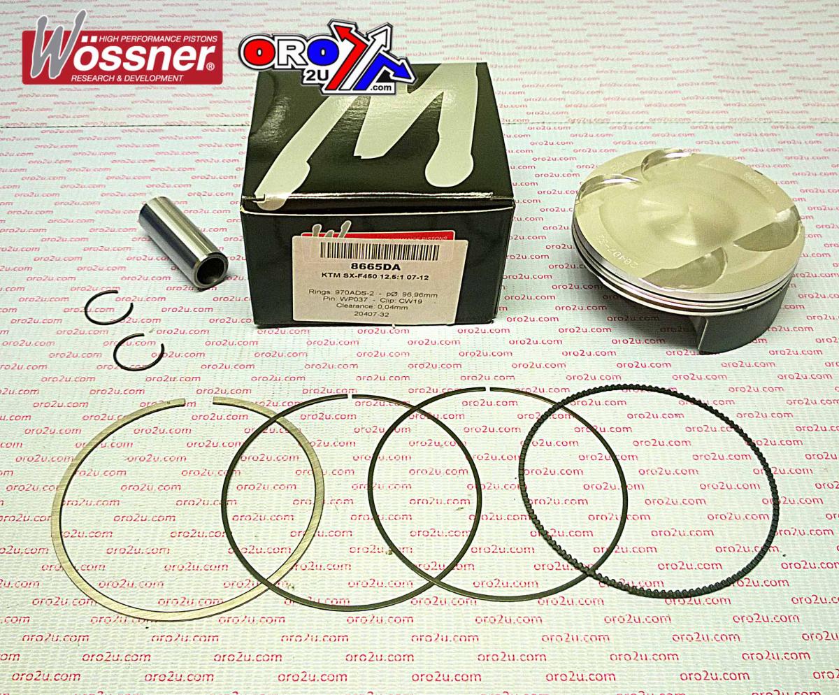 PISTON KIT 07-12 SX-F450 97.00, FORGED 8665DB WOSSNER KTM